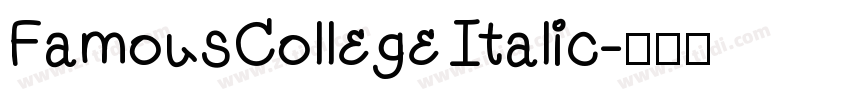 FamousCollege Italic字体转换